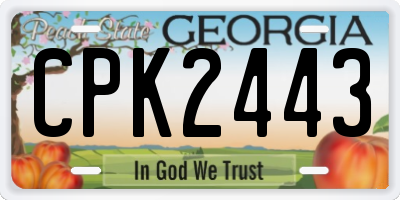 GA license plate CPK2443