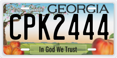 GA license plate CPK2444