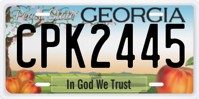GA license plate CPK2445
