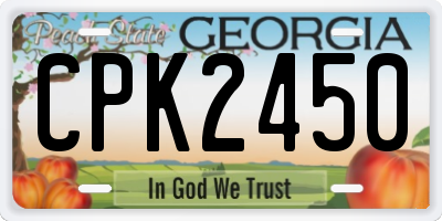 GA license plate CPK2450