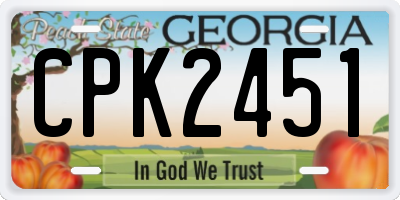 GA license plate CPK2451