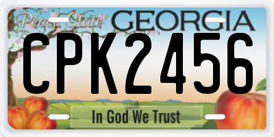 GA license plate CPK2456