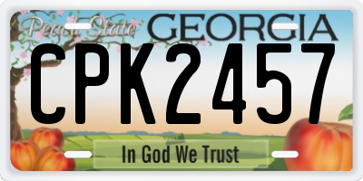 GA license plate CPK2457