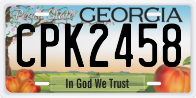 GA license plate CPK2458