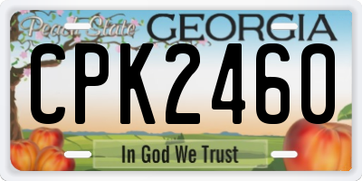 GA license plate CPK2460