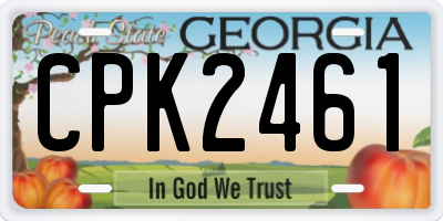 GA license plate CPK2461
