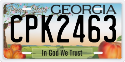 GA license plate CPK2463