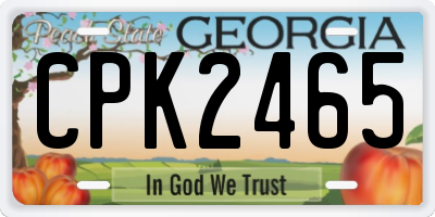 GA license plate CPK2465