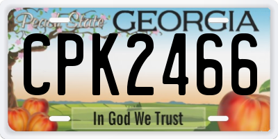GA license plate CPK2466