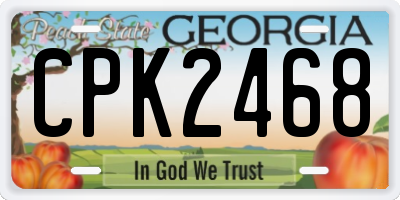 GA license plate CPK2468