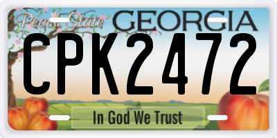 GA license plate CPK2472