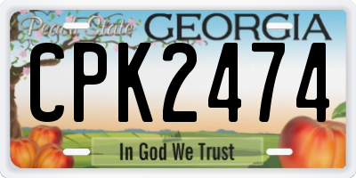 GA license plate CPK2474