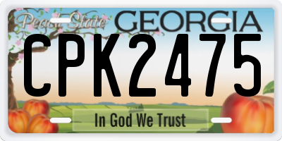 GA license plate CPK2475