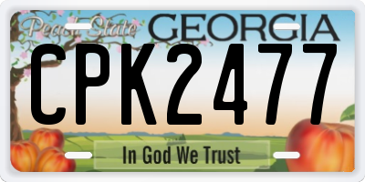 GA license plate CPK2477