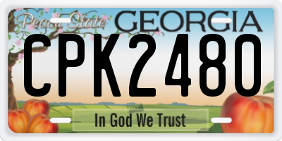 GA license plate CPK2480