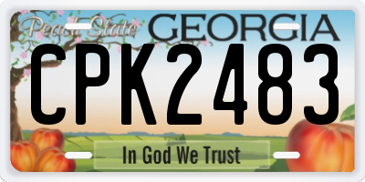GA license plate CPK2483