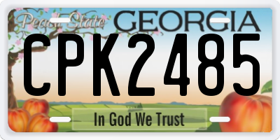 GA license plate CPK2485