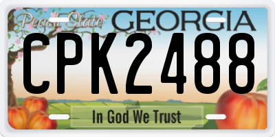 GA license plate CPK2488
