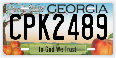 GA license plate CPK2489