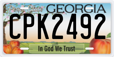 GA license plate CPK2492