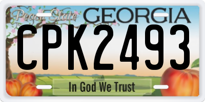 GA license plate CPK2493
