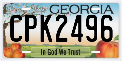 GA license plate CPK2496