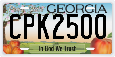 GA license plate CPK2500