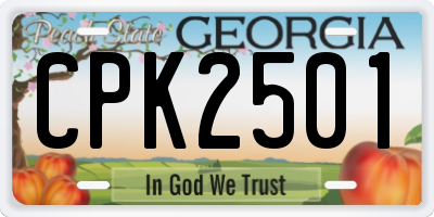 GA license plate CPK2501