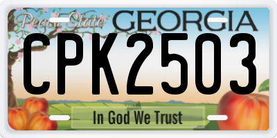 GA license plate CPK2503