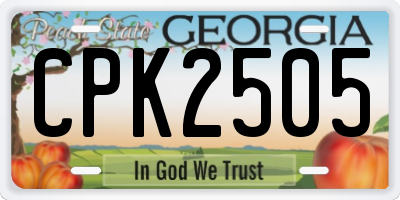 GA license plate CPK2505
