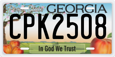 GA license plate CPK2508