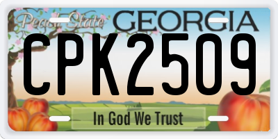 GA license plate CPK2509