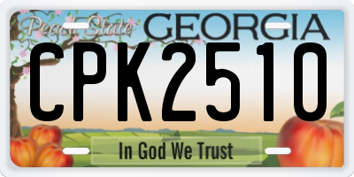GA license plate CPK2510