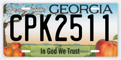 GA license plate CPK2511
