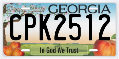GA license plate CPK2512