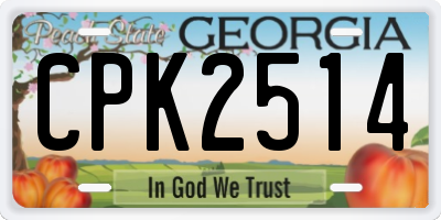 GA license plate CPK2514