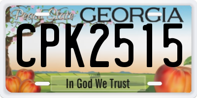 GA license plate CPK2515