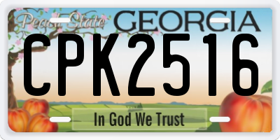 GA license plate CPK2516