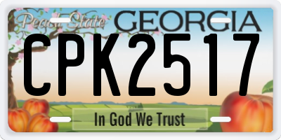 GA license plate CPK2517