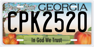 GA license plate CPK2520