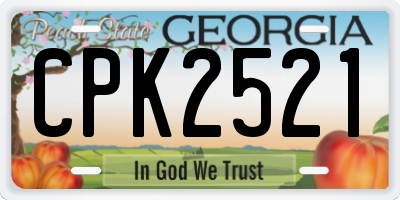 GA license plate CPK2521