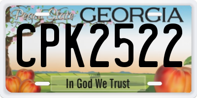 GA license plate CPK2522