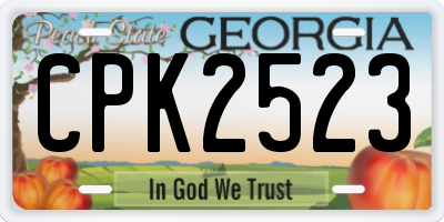 GA license plate CPK2523
