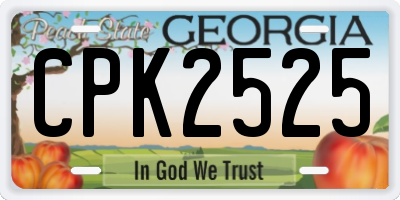 GA license plate CPK2525
