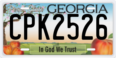 GA license plate CPK2526
