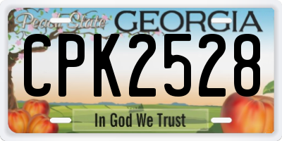GA license plate CPK2528