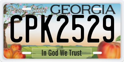 GA license plate CPK2529