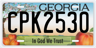 GA license plate CPK2530