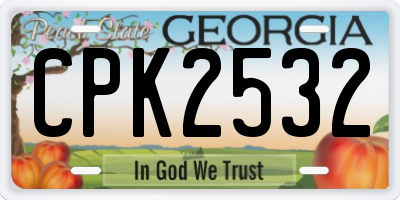 GA license plate CPK2532