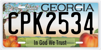 GA license plate CPK2534